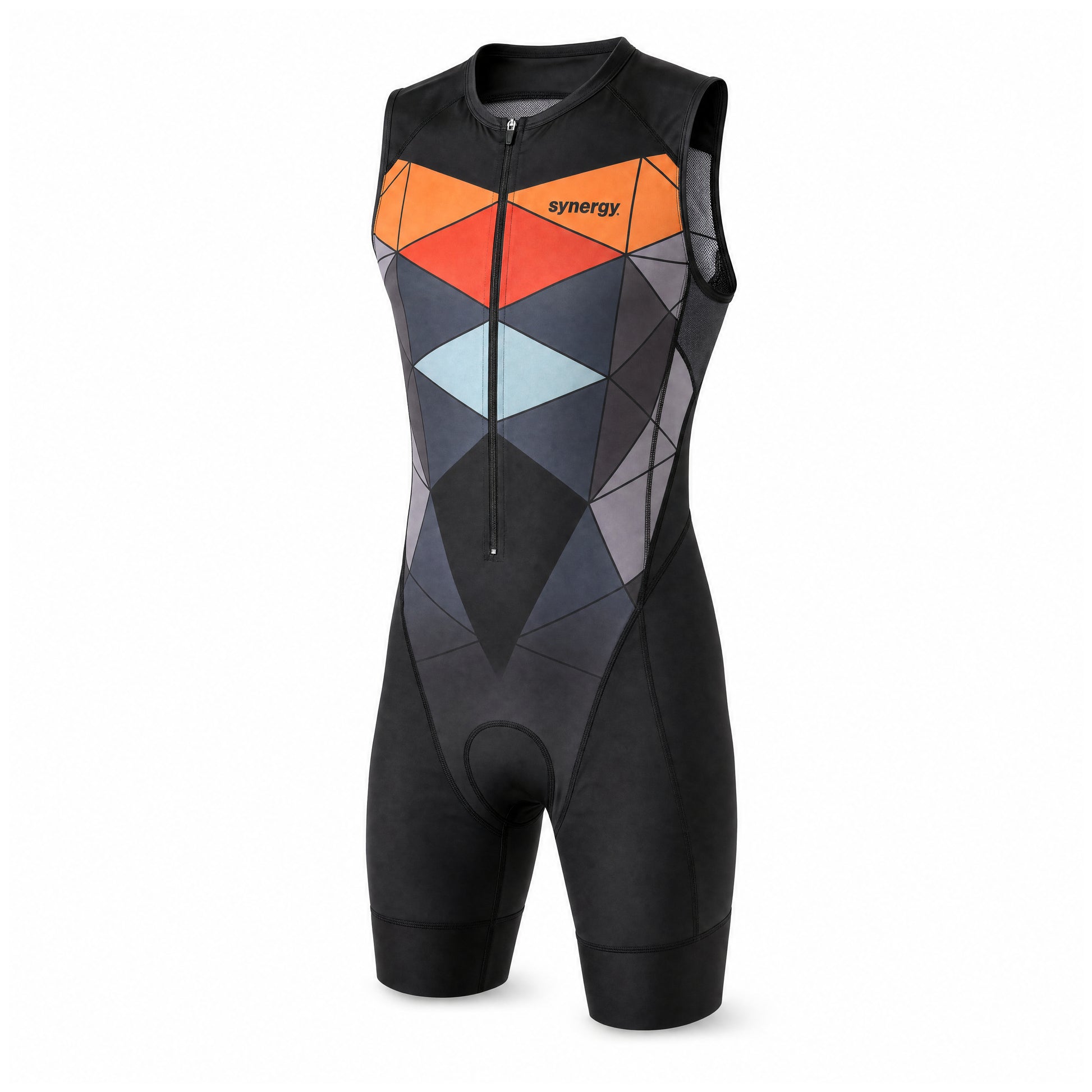 Men's Elite Sleeveless Tri Suit - Prism Multicolor - Ghost Mannequin Front Three-Quarter