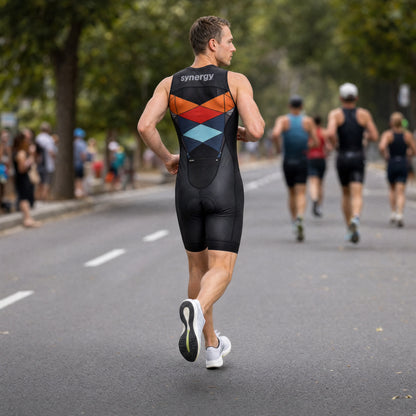 Men's Elite Sleeveless Tri Suit - Prism Multicolor - Marathon Running Back