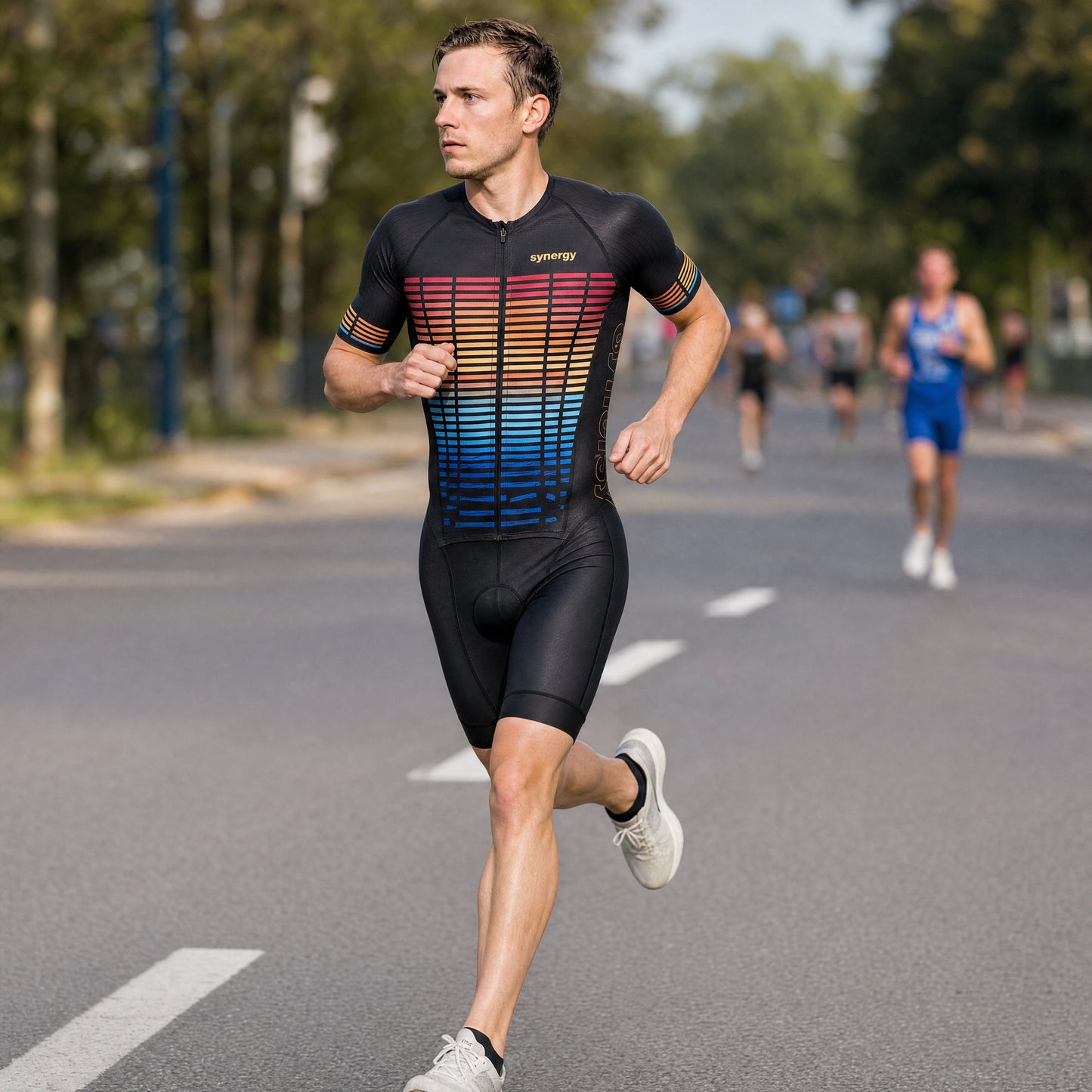Men's Pro 3.0 Short Sleeve Tri Suit - Fusion - Sonic Surge - Marathon Running - Front