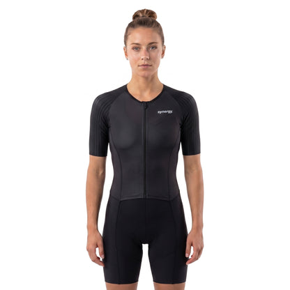 Women's Race Short Sleeve Tri Suit - Lake Placid Shadow 1