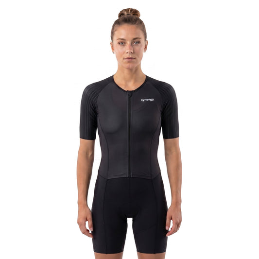 Women's Race Short Sleeve Tri Suit - Lake Placid Shadow 1