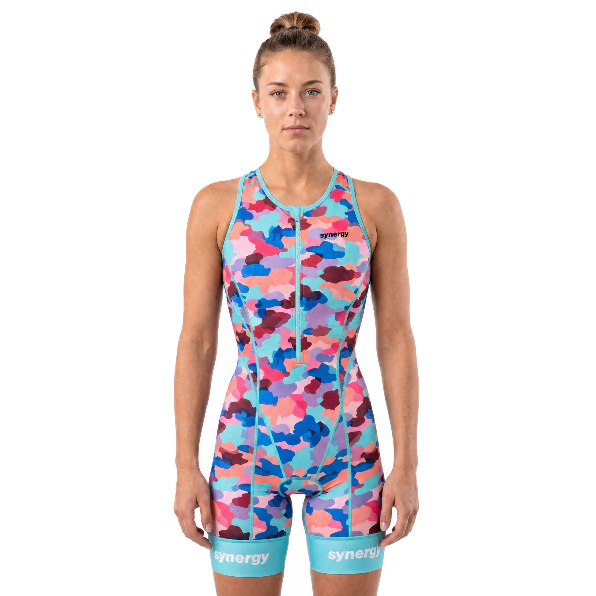 Women's Elite Sleeveless Racerback Tri Suit - Mosaic Camo - Front