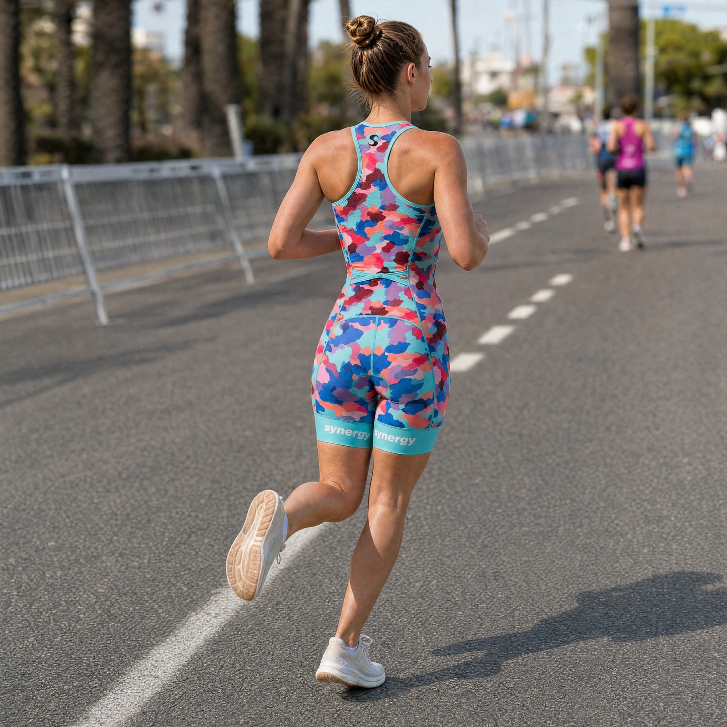 Women's Elite Sleeveless Racerback Tri Suit - Mosaic Camo - Running - Back