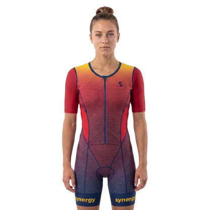 Women's Pro Short Sleeve Tri Suit - Flame Lily 01