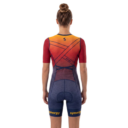 Women's Pro Short Sleeve Tri Suit - Flame Lily 02