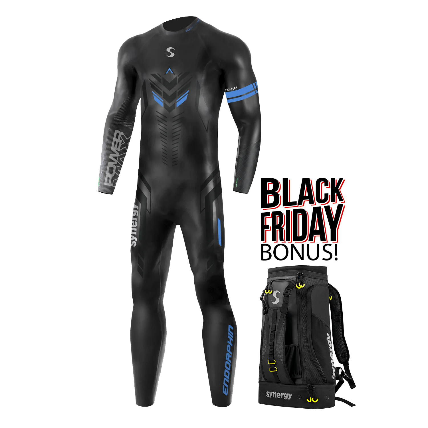 Black Friday Bundle - Men's Endorphin Fullsleeve Triathlon Wetsuit + Bonus Bag