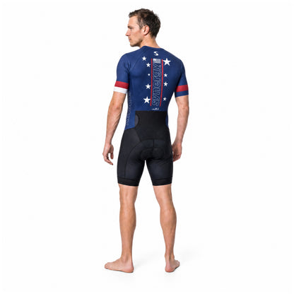Men's Pro 3.0 Short Sleeve Tri Suit - Fusion - Stars & Synergy - Athlete - Back Three Quarter