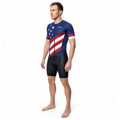 Men's Pro 3.0 Short Sleeve Tri Suit - Fusion - Stars & Synergy - Athlete - Front Three Quarter