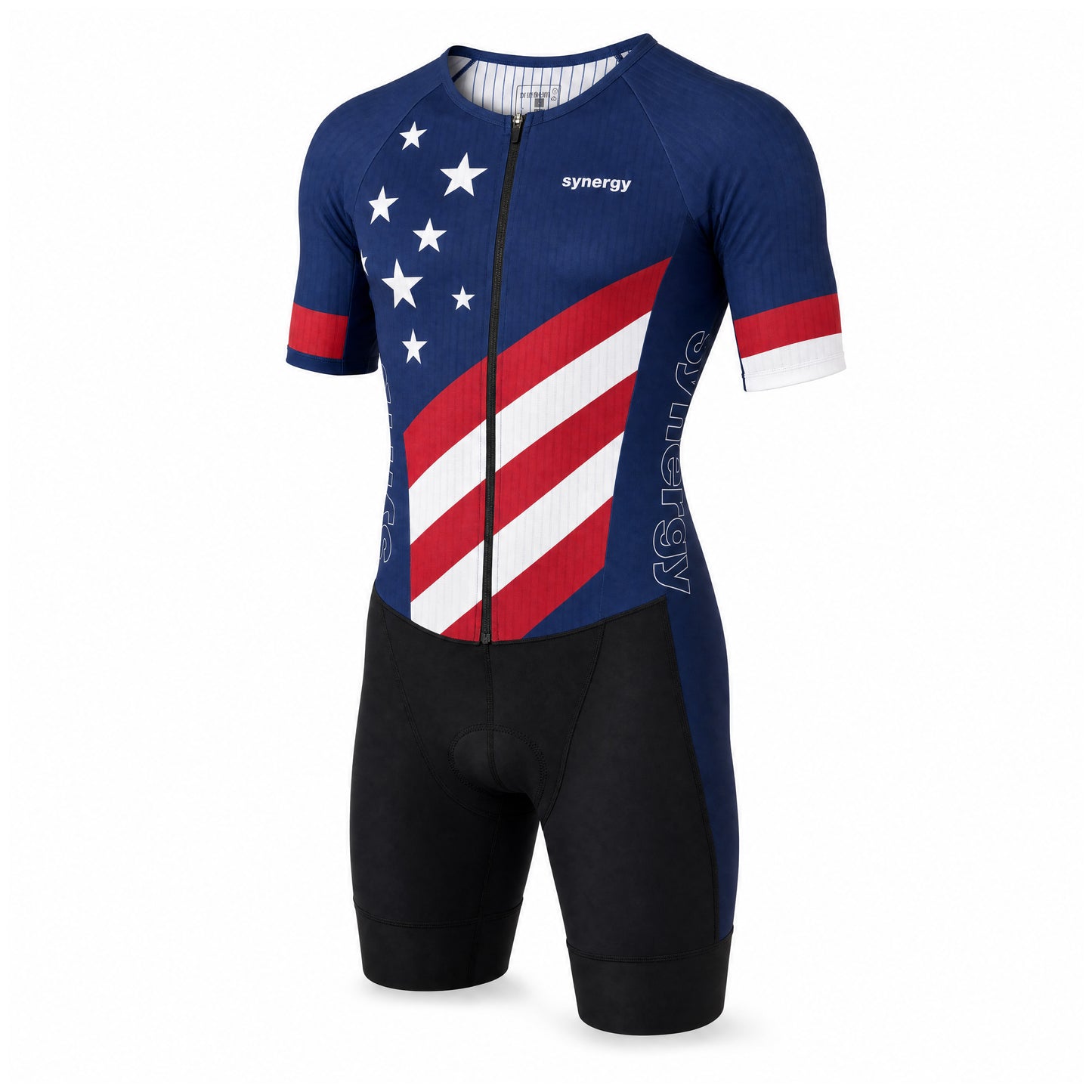 Men's Pro 3.0 Short Sleeve Tri Suit - Fusion - Stars & Synergy - Ghost Mannequin - Front Three Quarter