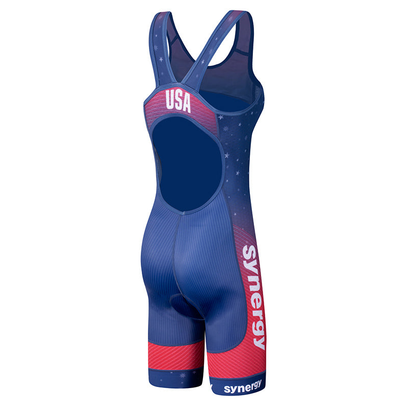 Ambassade pasta joggen Women's Open Back Tri Suit - Limited Edition USA - Synergy Wetsuits